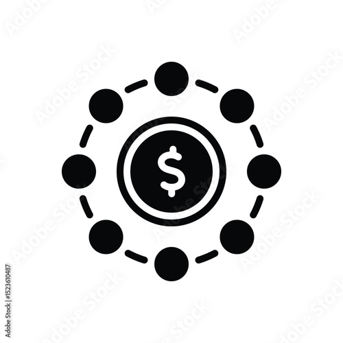 Black solid icon for shares
