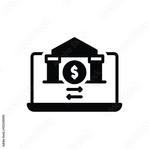 Black solid icon for stock exchange