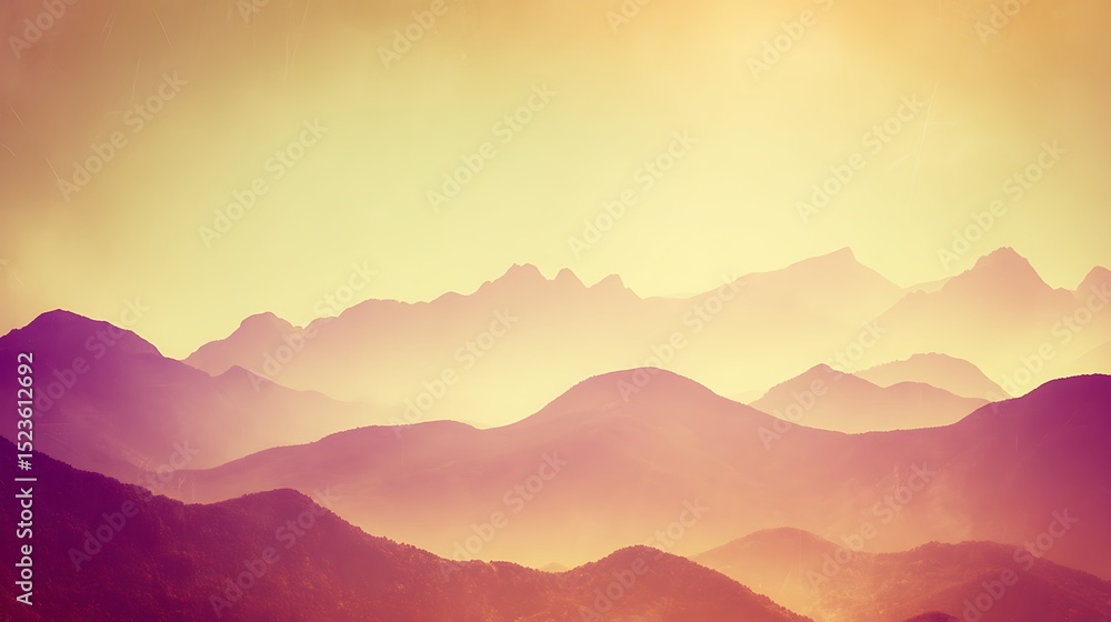 Fototapeta premium Layers of mountains soft light glow