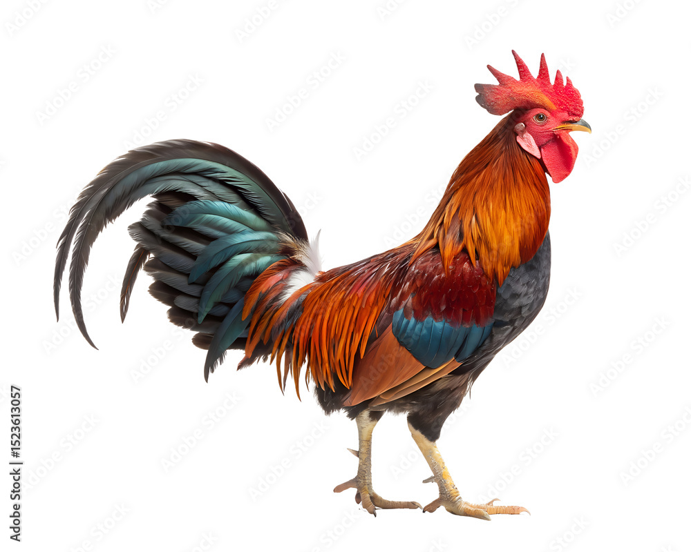 Fototapeta premium rooster side profile colorful feathers