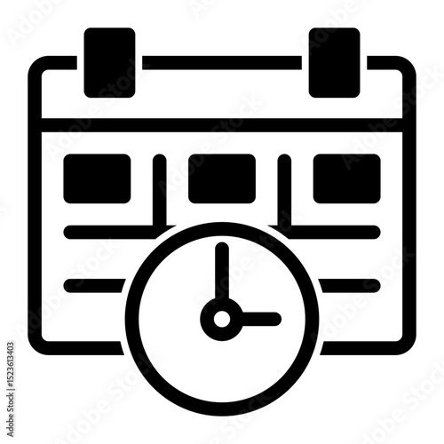 Time Management Icon - Mixed Style for Calendar & Organization.