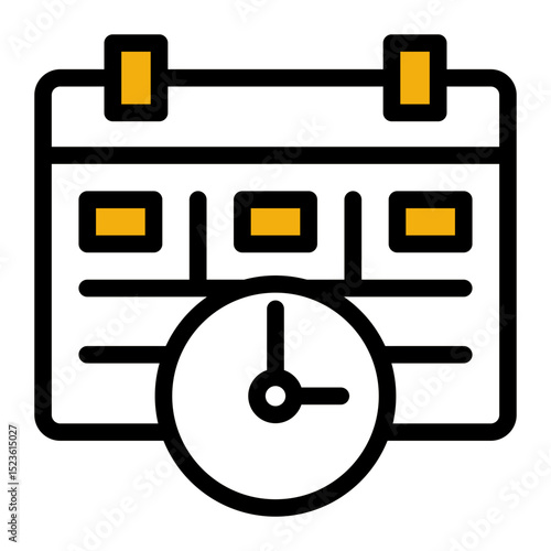 Time Management Icon - Color Lineal Style for Calendar & Organization.