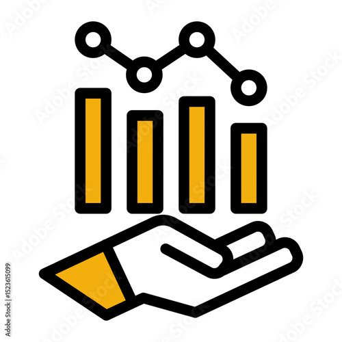 Economic Loss Icon - Color Lineal Style for Financial Crisis & Decline.