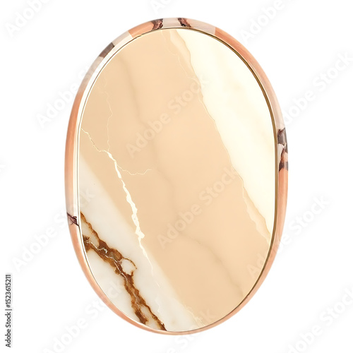 Oval Marble Mirror with Rose Gold Frame