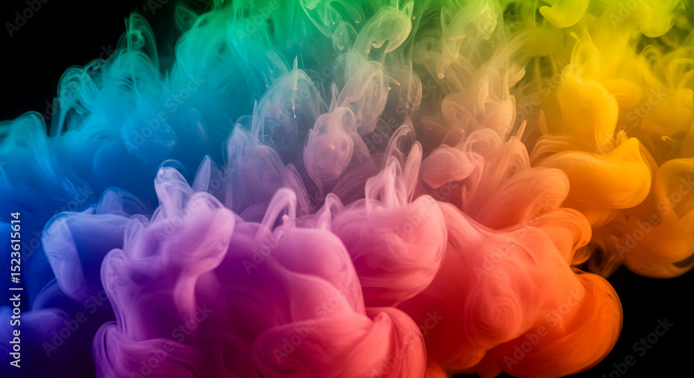 Obraz premium Neon Colorful Cloud Smoke Explosion