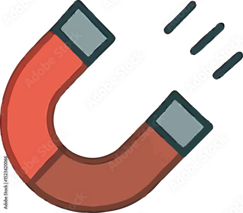 A red magnet icon, representing attraction, marketing pull, and customer engagement in business strategies