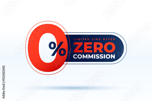 flat zero commission or tax off promo template design