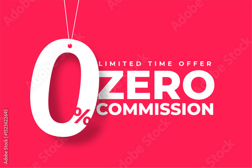 hanging style 0 percent commission offer template for business marketing