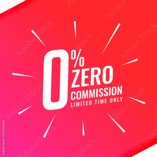 flat zero commission or cost free offer background in modern style