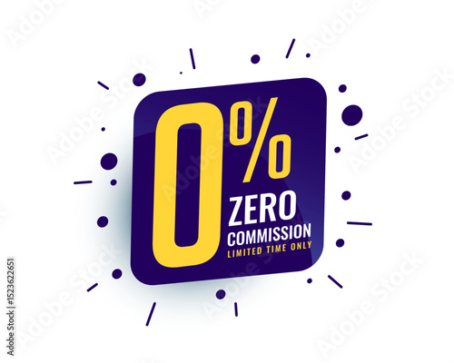 0 percent commission or cost fee offer background design