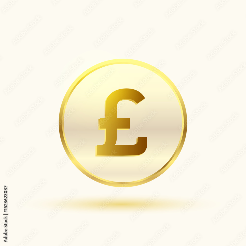 isolated and shiny golden coin with pound sterling symbol isolated and shiny golden coin with pound sterling symbol