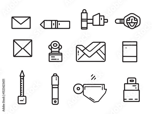 Envelope Sealer Minimalist 2D Line Art 