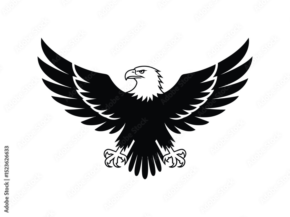 Obraz premium Majestic Bald Eagle with Spread Wings - Powerful Symbol of Freedom