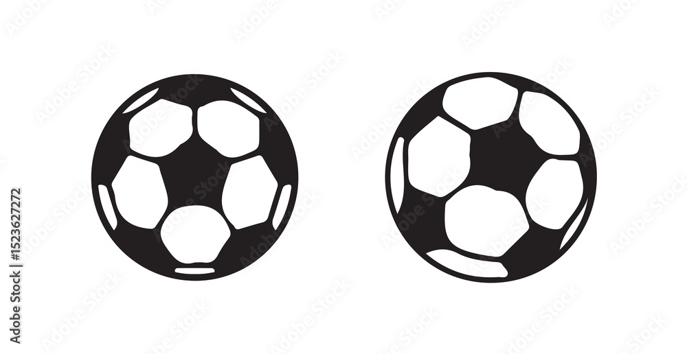 Obraz premium Soccer ball icon. Ball Icon. Football Icon black style,Football or soccer ball flat vector icon