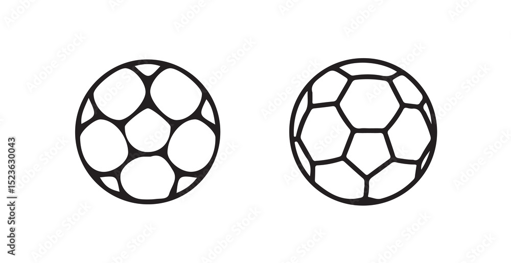Obraz premium Soccer ball icon set in line style. football simple black style symbol,football or soccer ball icon set in different styles,vector illustration eps 10.