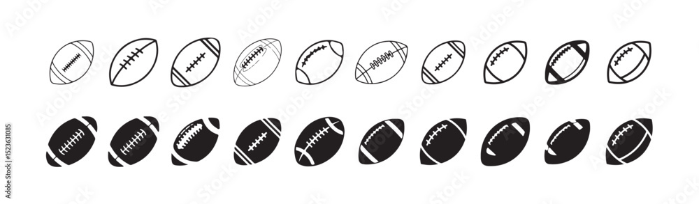Black and white silhouette of an american football ball, minimalistic design. Flat Vector Ball Symbol. vector illustration eps 10. Black and white silhouette of an american football ball, minimalistic design. Flat Vector Ball Symbol. vector illustration eps 10.