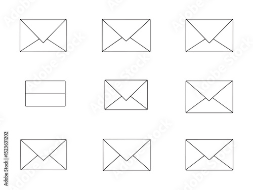 Large Envelope Sealer Ultra Minimalist 2D Line Art Set 