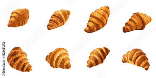 Multiple vector illustrations croissant

