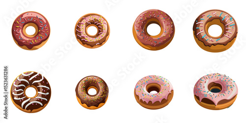 Multiple vector illustrations donut

