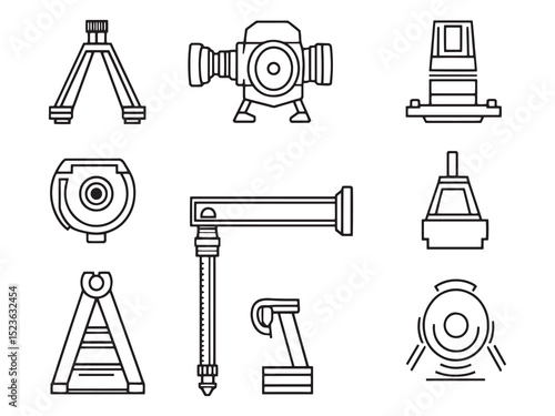 Laser Level Ultra Minimalist 2D Line Art Set 