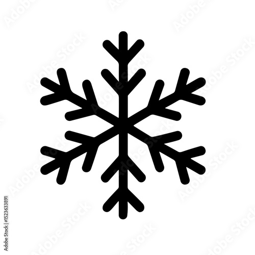 Simple Outline Geometric Snowflake Symbol Decoration Winter Season Element Icon