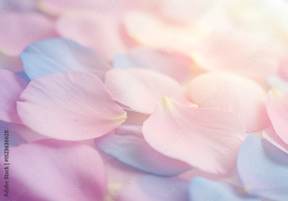 Fototapeta premium Delicate pastel flower petals softly illuminated background perfect for feminine branding design projects and spring themes.