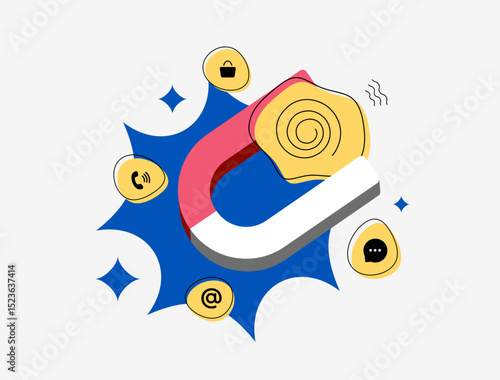Digital burnout arises from constant notifications, social media fatigue and information overload, leading to cognitive fatigue and stress in online environments. Flat design vector illustration