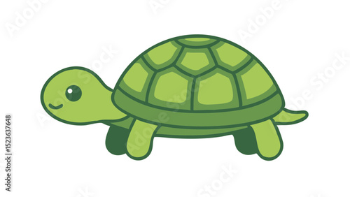 Cute and Expressive Turtle Logo Icon Featuring a Domed Shell, Short Legs, and a Forward-Stretching Neck