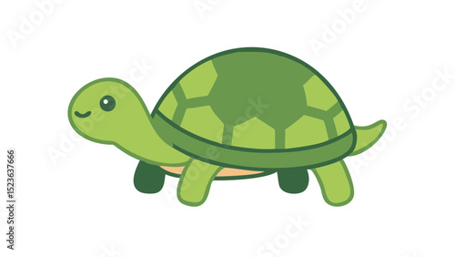 Cute and Expressive Turtle Logo Icon Featuring a Domed Shell, Short Legs, and a Forward-Stretching Neck