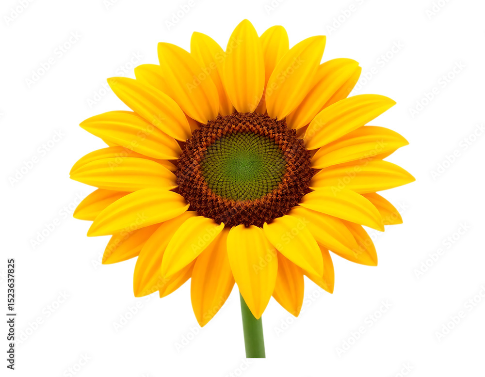 Fototapeta premium Vibrant Sunflower with Transparent Background
