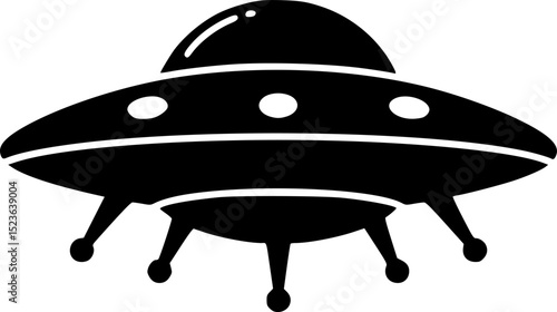 black silhouette of a flying saucer