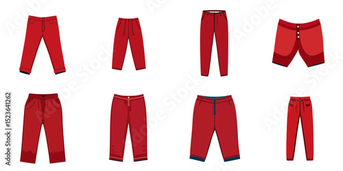 Multiple vector illustrations red pants


