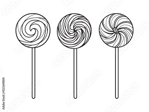 Lollipop Ultra Minimalist 2D Line Art Icons