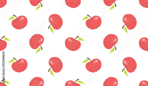 Cartoon red apple seamless pattern