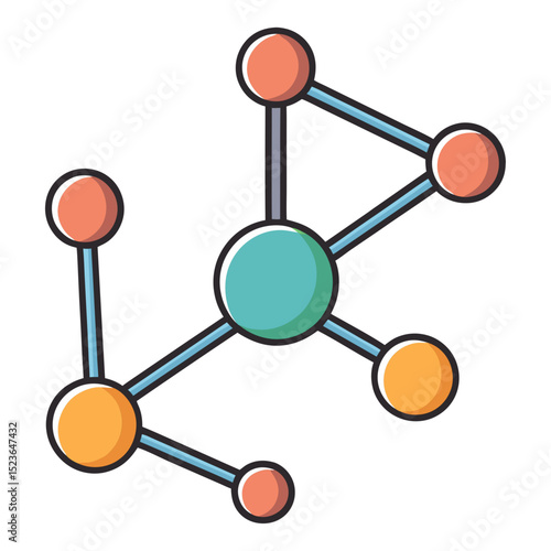 Abstract colorful molecular structure illustration