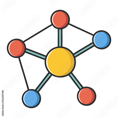 Abstract colorful network connection graphic illustration