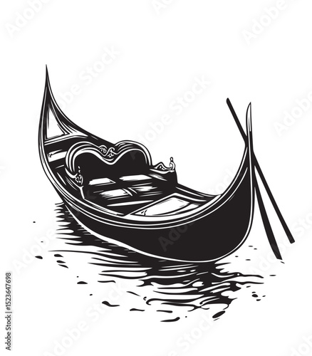 drawing of logo gondola traditionla vector