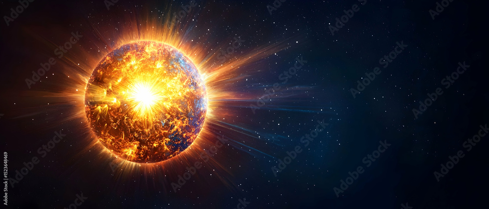 Obraz premium Exploding Planet In Space