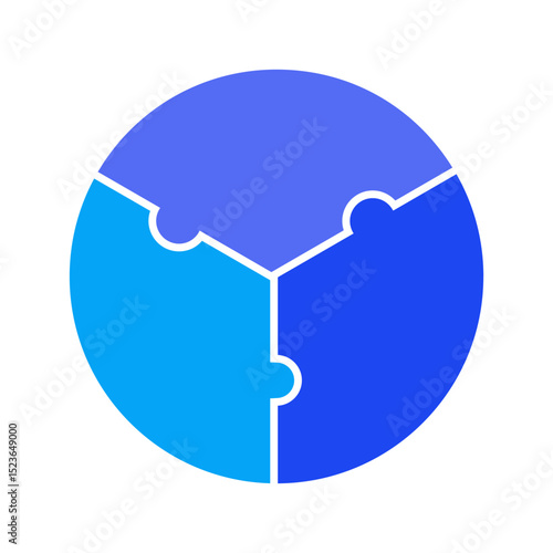 Three Point Circle Puzzle Vector