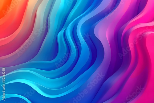 A vibrant and modern abstract background featuring smooth flowing waves and soft gradient colors. Ideal for use in web design, app UI, presentations, posters, or social media content. This high-resolu