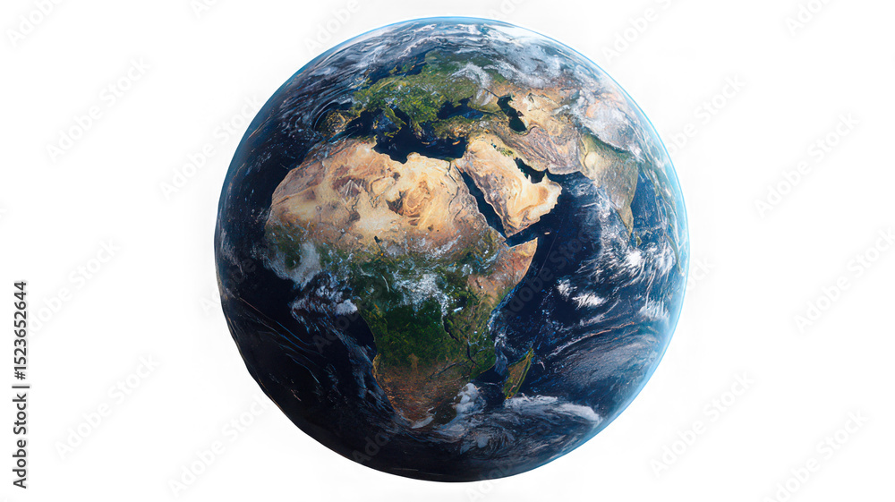 Fototapeta premium Earth planet globe environment nature blue Africa Europe Asia