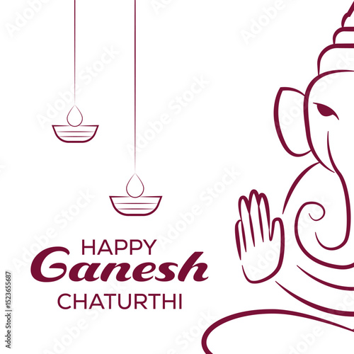flat design happy ganesh chaturthi festival illustration