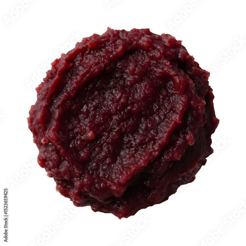 Dark Red Mashed Paste Isolated on White Background – Bean or Berry Puree Texture