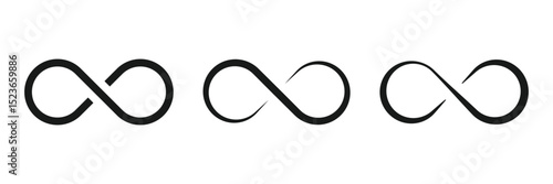 Infinity symbols. Set of infinity icons. Symbols of endless, unlimited, eternal.