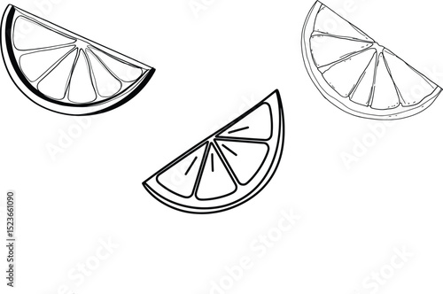 High quality photo of set of orange piece vector illustration of an abstract background.