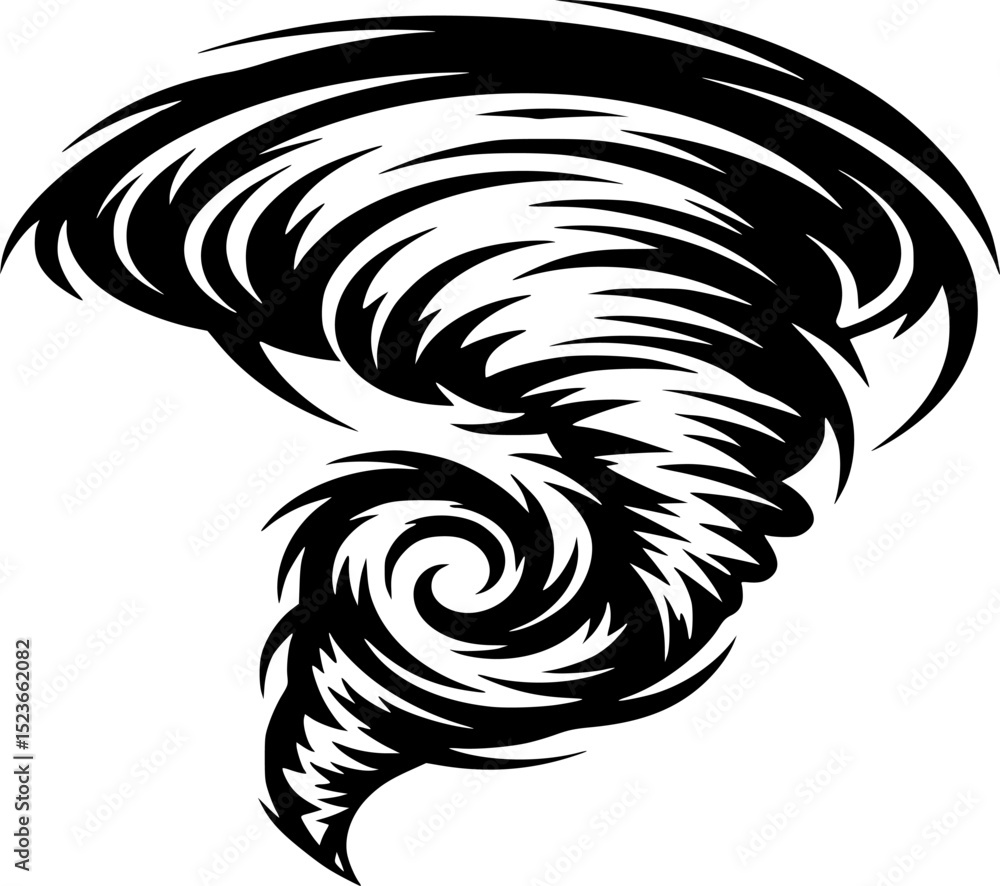 Tornado cyclone storm silhouette, tornado cyclone storm vector icon Tornado cyclone storm silhouette, tornado cyclone storm vector icon