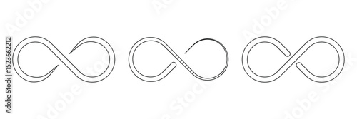 Infinity loop outline vector icon.
