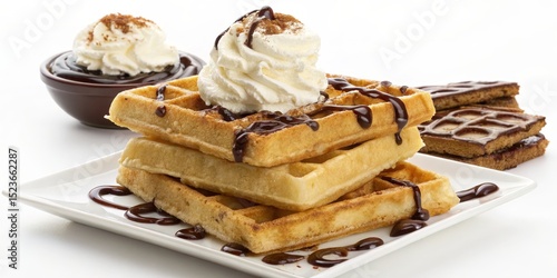 Chocolate Drizzled Waffles ...