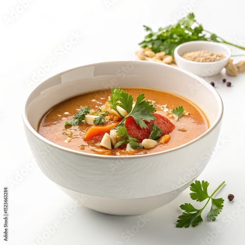 Creamy Peanut Soup with Veg...