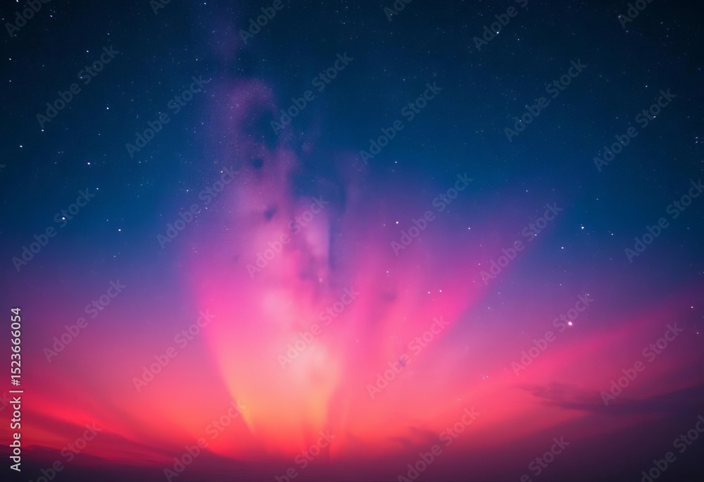 Fototapeta premium Rose-hued twilight sky, shimmering with countless stars, ethereal glow, pink, universe